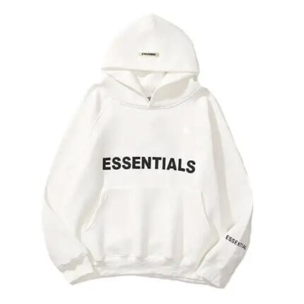 White Knit Pullover Essentials Hoodie